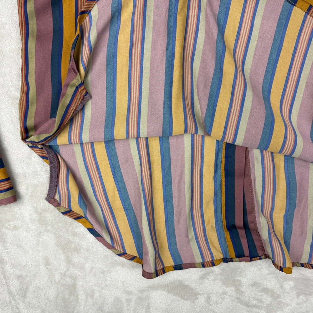 We The Free: Free People Blouse Women XS All Smiles Top Striped Snap Front NWT - Picture 6 of 12